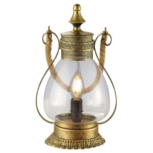 Linda - romantyczna lampa stołowa, post. mosiądz
