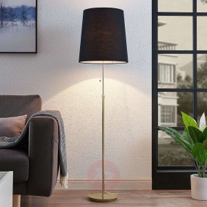 Lucande Pordis lampa podłogowa, 155 cm, mosiądz