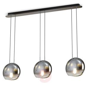 3-punktowa lampa wisząca Lens, szklane klosze