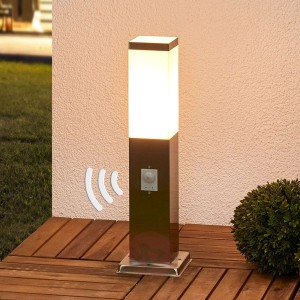 Lampa cokołowa Lorian z czujnikiem, stal