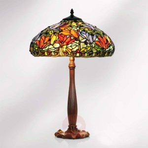 Kwiatowa lampa stołowa Elaine Tiffany 64 cm