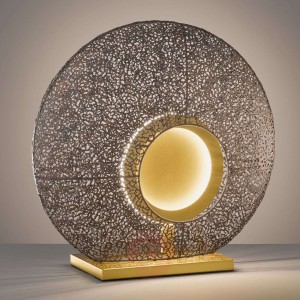 Lampa stołowa LED Mina metalowy klosz kolor rdzy