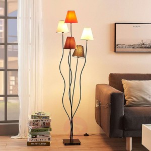 Melis – 5-punktowa lampa stojąca z tkaniny