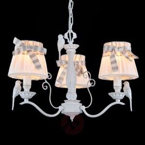 3-punktowa lampa wisząca Bird z lnianymi kloszami