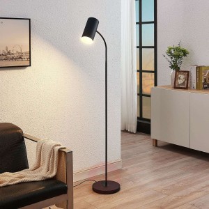 Lampa stojąca Karoli, elastyczne ramię, czarna