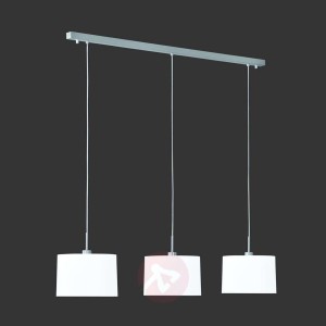Lampa wisząca LOOP, 3-pkt. biała tkanina chintz
