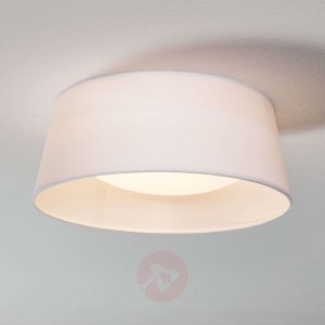 Biała tekstylna lampa sufitowa Ponts z diodami LED