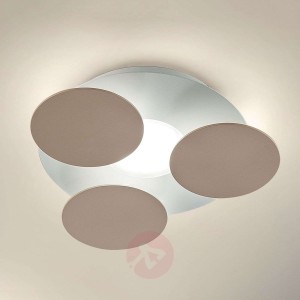 Okrągła lampa sufitowa LED Nuvola, szarobrązowa