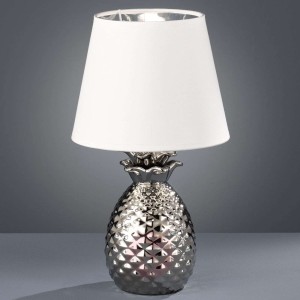 Ceramiczna lampa stołowa Pineapple, srebrna