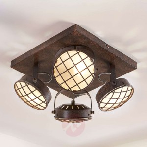 Kuchenna lampa sufitowa LED Tamin, rdzawobrązowa
