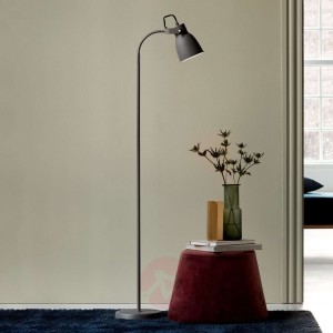 Lampa podłogowa Adrian z metalu, szara