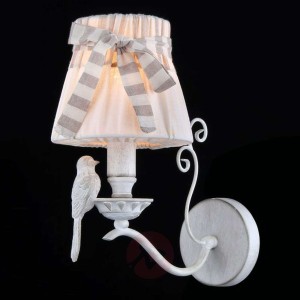 Materiałowa lampa ścienna Bird z figurką ptaszka