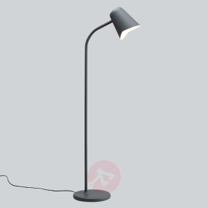 Szara designerska lampa stojąca Me