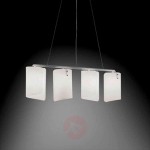 4-punktowa lampa wisząca Papiro satynowa