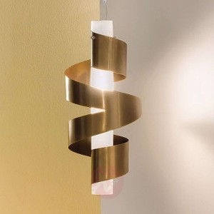 Phoenix - lampa wisząca, metalowa, polerowany brąz