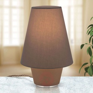 Tekstylna lampa stołowa Bliźniaki brązowa Ø 38cm