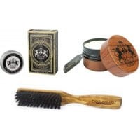 Dear Barber Moustache Wax 25ml + Dear Barber Shaping Cream 100ml + Dear Barber Beard Szczotka do brody z włóknem z dzika z rączką