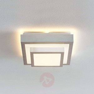Lindby Mirco lampa sufitowa LED alu kątowa, 27 cm