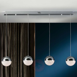 Lampa wisząca LED Sphere, 4-punktowa, chrom