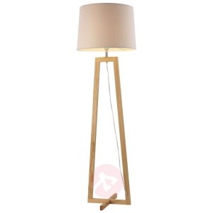 Nowoczesna lampa stojąca Bray, jasny dąb