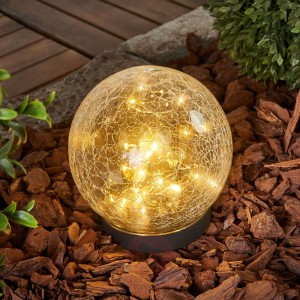 Solarna lampa stołowa Glory o kulistych kształtach