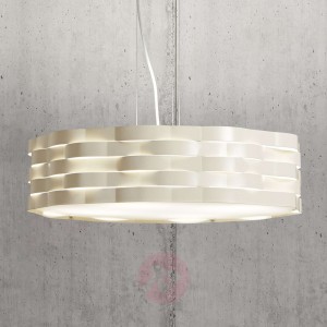 Kolor kości słoniowej, lampa wisząca Flutti, stal
