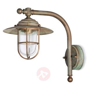Lampa ścienna Bruno, staromodna, 32 cm, mosiądz