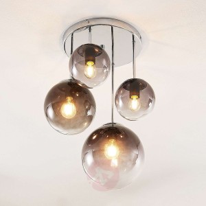 Lindby Robyn szklana lampa wisząca, 4-punktowa