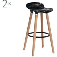 Zestaw 2 krzeseł barowych Bonito Black