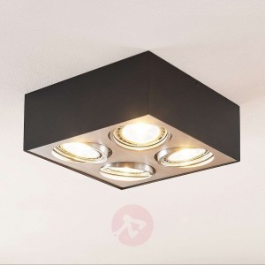 Lampa sufitowa LED Dwight czarna, 4-punktowa