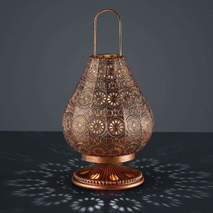 Orientalna lampa stołowa Jasmin, antyczna miedź