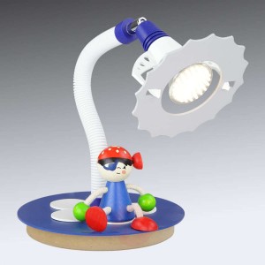 Lampa stołowa LED Pirat z siedzącą figurką