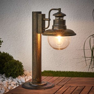 Rustykalna lampa na cokół ARTU czarno-złota