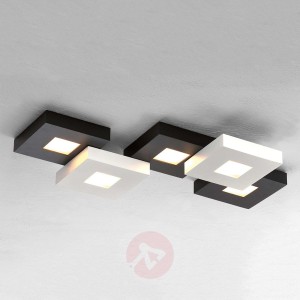 Czarno-biała lampa sufitowa LED Cubus 5-pkt.