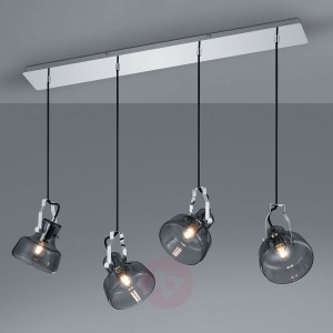 Lampa wisząca Kolani z 4 szklanymi kloszami