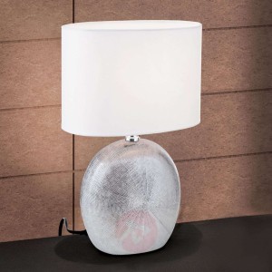 Ceramiczna lampa stołowa Ethno 38 cm – biała