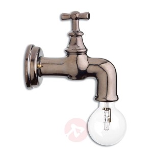 Lampa ścienna Rubinetto z ceramiki, srebrna