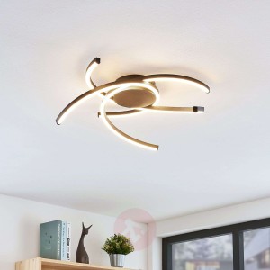 Lindby Katris lampa sufitowa LED, 58 cm, czarna