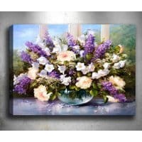Obraz 3D Nice Purple Flowers 50x70 cm