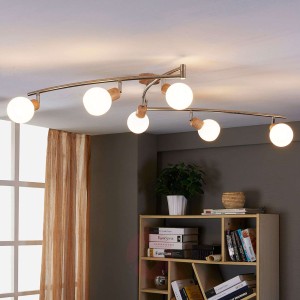 Podł. lampa sufit. LED Svenka, wyk. o wygl. drewna