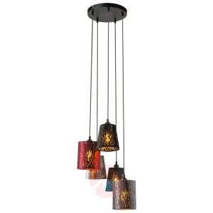 Lampa wisząca Ticon – klosze pokryte aksamitem