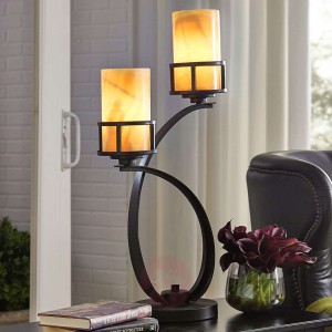 Z kloszami z onyksu– lampa stołowa Kyle