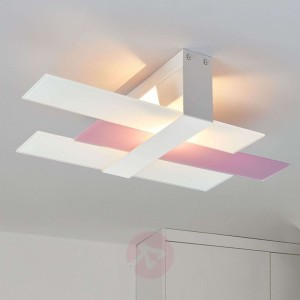 Nowoczesna lampa sufit. Triad 48 cm biało-liliowa