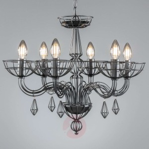 Żyrandol Mino z czarnych metalowych rozpórek