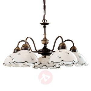 Pięciopunktowa lampa wisząca Nonna biało-niebieska