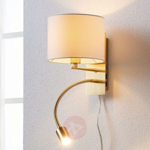 Mosiężna lampa ścienna Florens z lampką LED