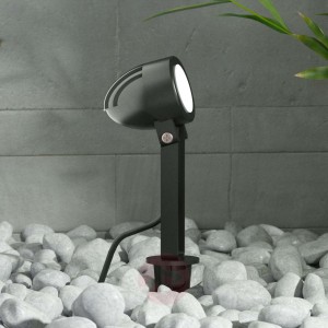 Timko – czarny reflektor z grotem ziemnym LED,IP65