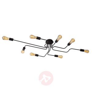 8-punktowa lampa sufitowa Lester, czarna