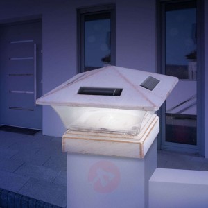 Lampa solarna LED 33038, 15 x 15 cm, antyk biała