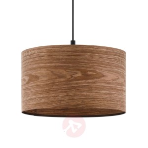 Lampa wisząca Cannafesca z drewnianym kloszem 38cm